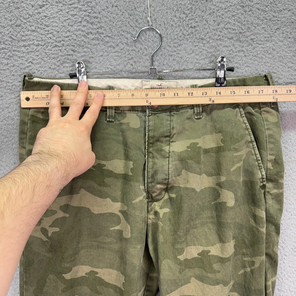 Hollister Pants Men 36x32 Green Camo Straight Cotton Military Preppy Y2K